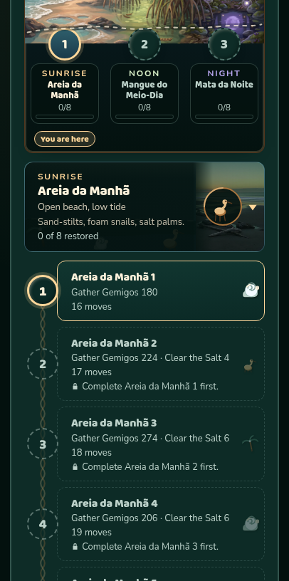 Capture Web réelle de l’Atlas et des étapes de la plage Areia da Manhã.